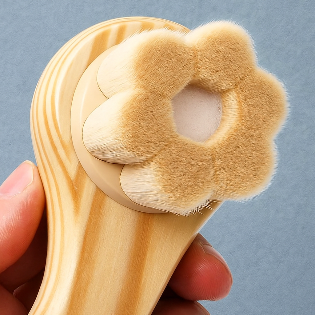Brosse Nettoyante Visage en Bois – Soin Naturel & Massage Doux