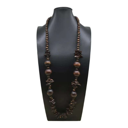 Collier en Ambre Foncé Naturel