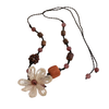 Collier Fleur en Bois Naturel