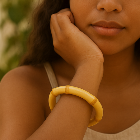 Bracelet Rétro en Bambou – Cercle Large & Élégance Naturelle