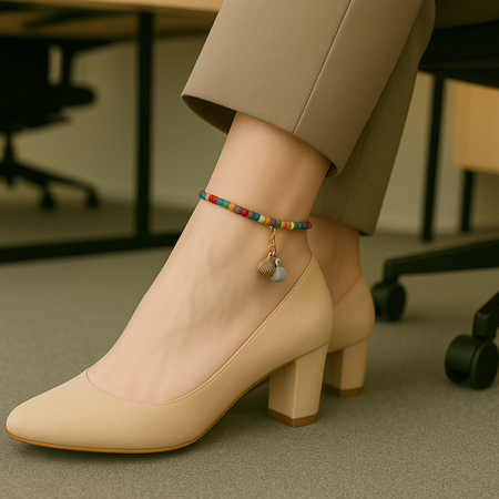 Bracelet de Cheville Minimaliste en pierres – Élégance Naturelle & Légèreté Bohème