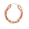 Collier Orange en Pierres Naturelles – Double Rang Chic