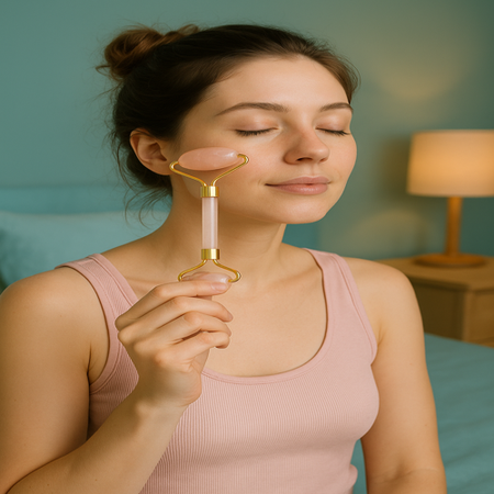 Rouleau Quartz Rose & Gua Sha – Rituel Beauté Naturelle